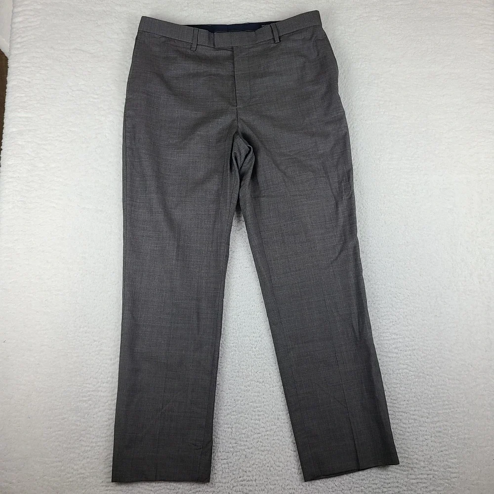 Banana Republic Dress Pants Mens 35x32 Taupe Spice Slim Fit Marzotto Wool Slacks